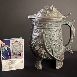 Vintage Owl Shaped Chinese Over One Quart Water Pitcher. Melamine Insert.